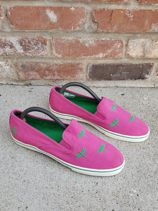 Lauren Ralph Lauren Shoes - Lauren Ralph Lauren Janis Dragon Fly Embroidered Canvas Loafers Size 8 B Logo